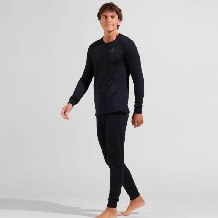 Odlo Herre Mellemlag Merino 200 BL Top Crew Neck L/S Sort