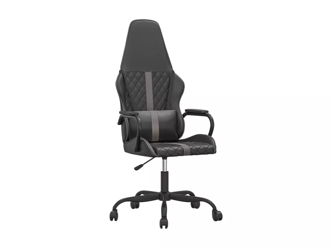 Chaise de jeu Noir et gris Similicuir