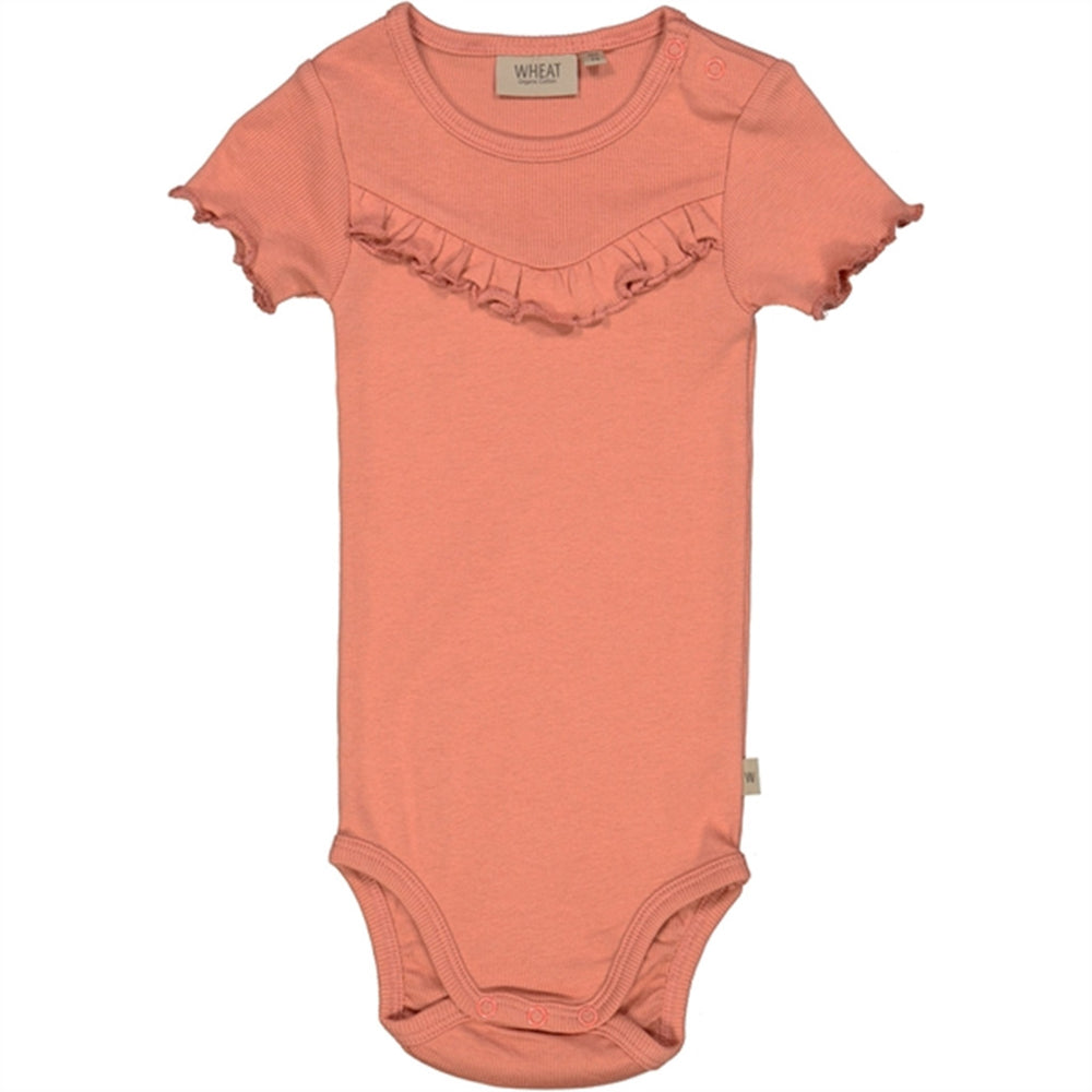 Dusty Lavender Rib Ruffle Body - Wheat → Luksusbaby.dk