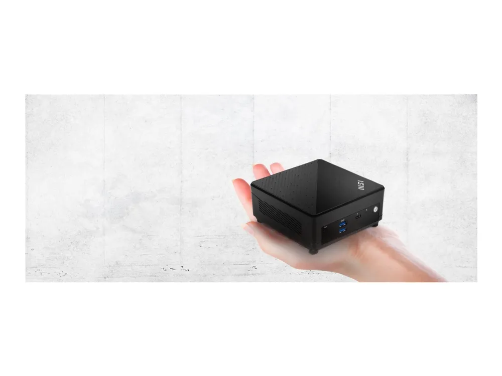 MSI Cubi 5 12M 002EU - Mini PC Core i5 1235U / op til 4.4 GHz - RAM 8 GB - SSD 512 GB - NVMe - Intel Iris Xe Graphics - IEEE 802.11ax (Wi-Fi 6E), Bluetooth 5.3, Gigabit Ethernet, 2.5 Gigabit Ethernet - Win 11 Pro - skærm: ingen - sort