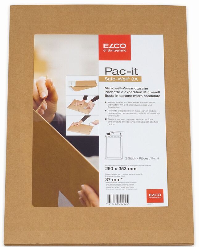Elco Versandtasche Safe 3A, 250 x 353 mm, braun, 2 Stück
