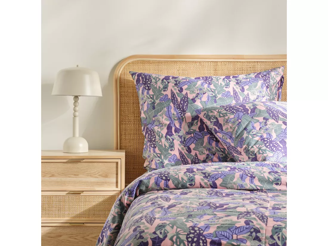 Literie en satin de coton Hazel violet moyen 200x220