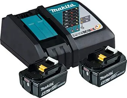 Makita DC18RC - Batterioplader   batteri 2 x - Li-Ion - 5 Ah - 90 Wh - 1 x batterier lader op