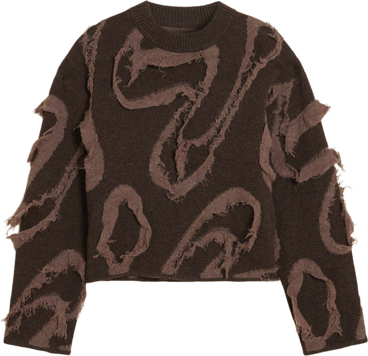 Holzweiler Distressed Emblem Crew Brown mix