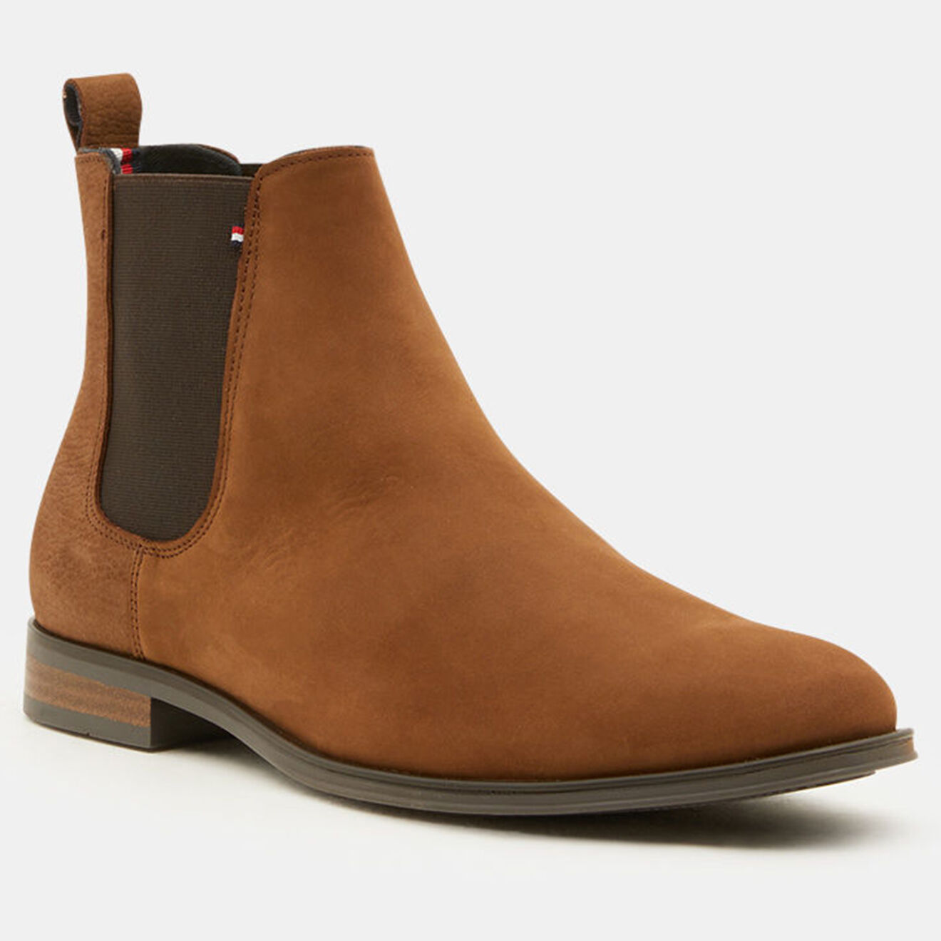 Tommy Hilfiger Chelsea boots en Velours de Cuir Signature marron