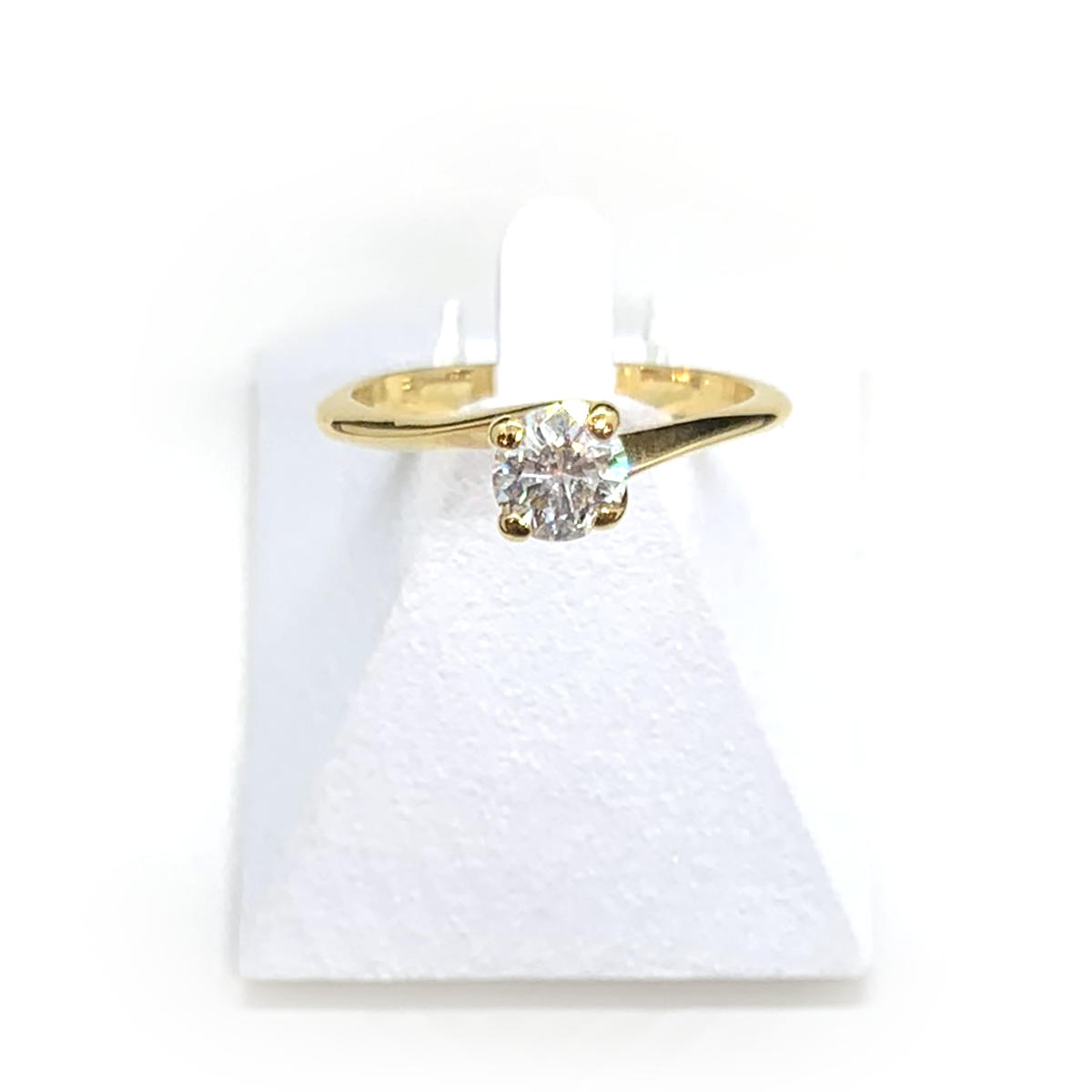 Solitaire d'occasion or 750 jaune diamant 0.35 carat