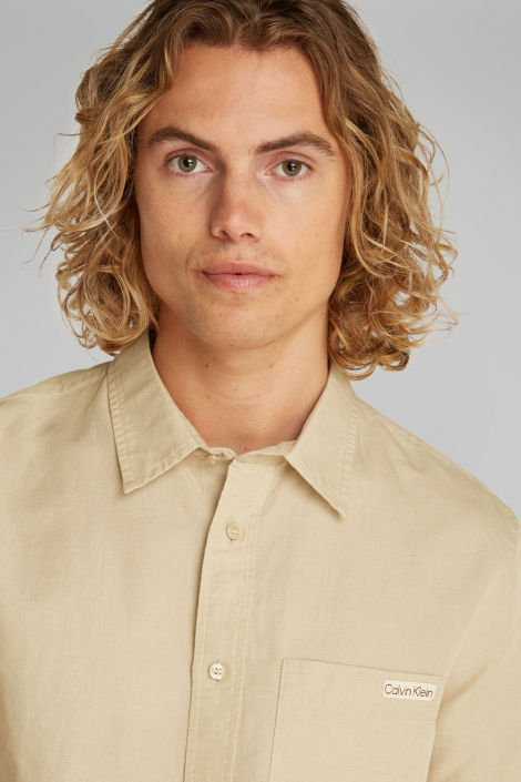 Calvin Klein beige heren overhemd