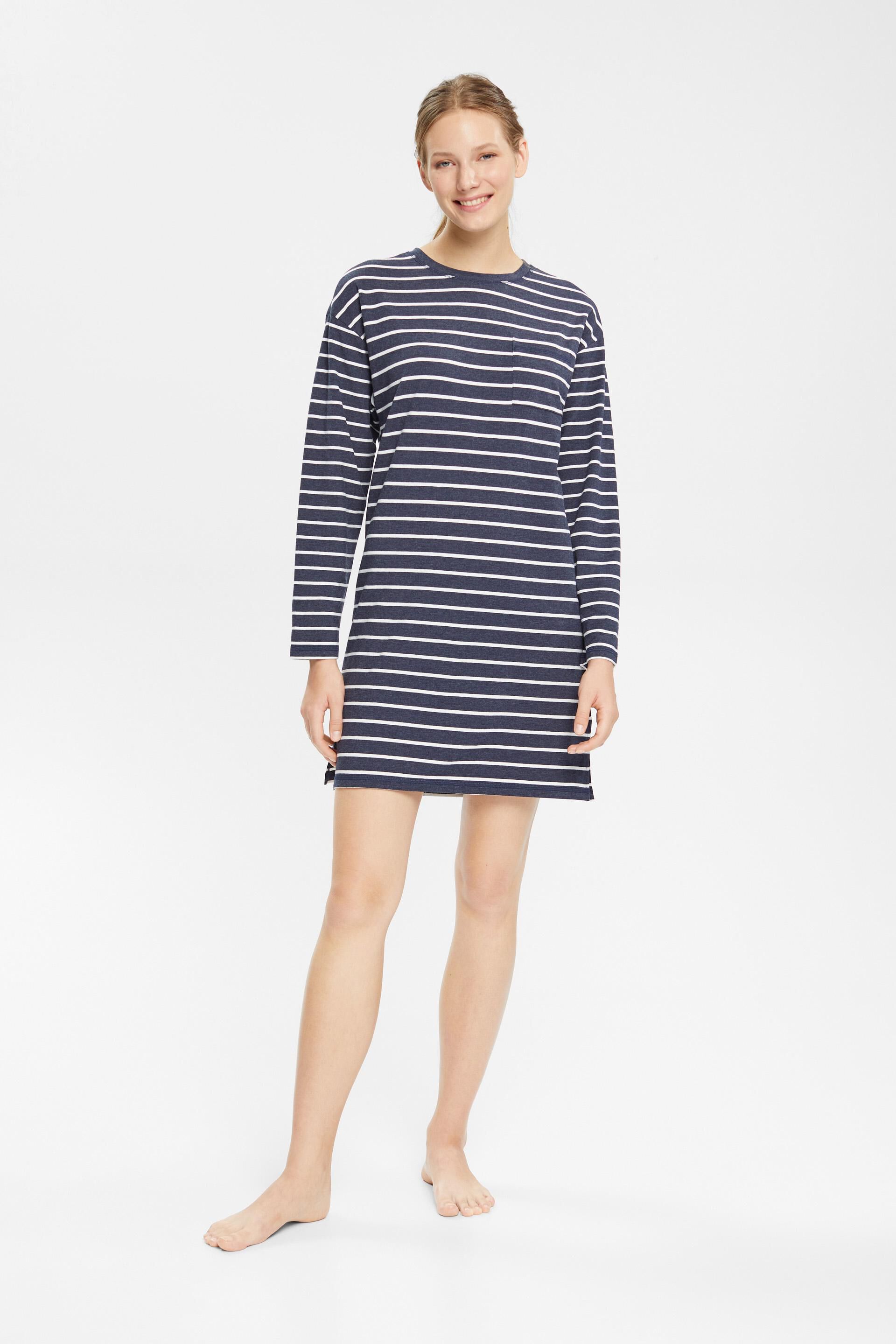 Chemise de nuit en jersey à motif rayé
