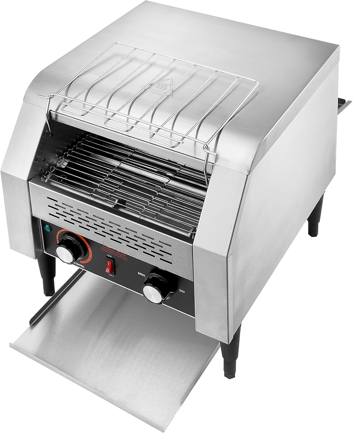 VEVOR Grille-Pain à Convoyeur Commercial 300 Tranche par Heure Toaster Grille Pain Inox 2200 W 7 Réglages de Vitesses avec Ramasse-Miettes pour Petit Pain Bagel Hamburger Boulangerie Restaurant Hôtel