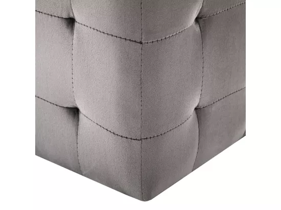 2 pcs Poufs Gris 30 x 30 x 30 cm Tissu velours