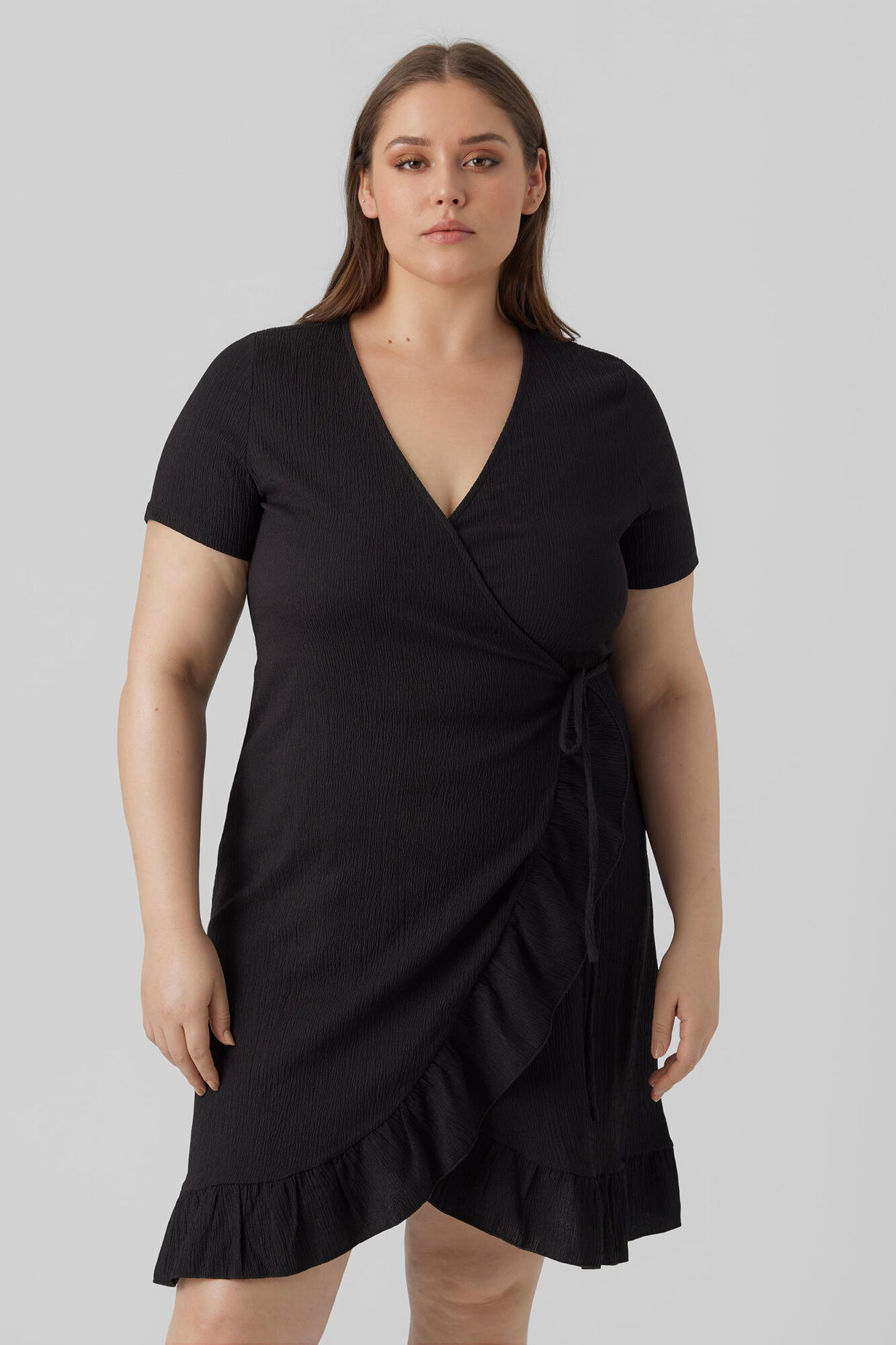 Vestido envelope plus size - Preto