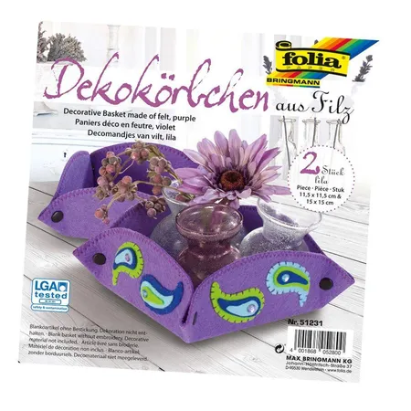 Folia Filzkörbchen 2er Set, lila