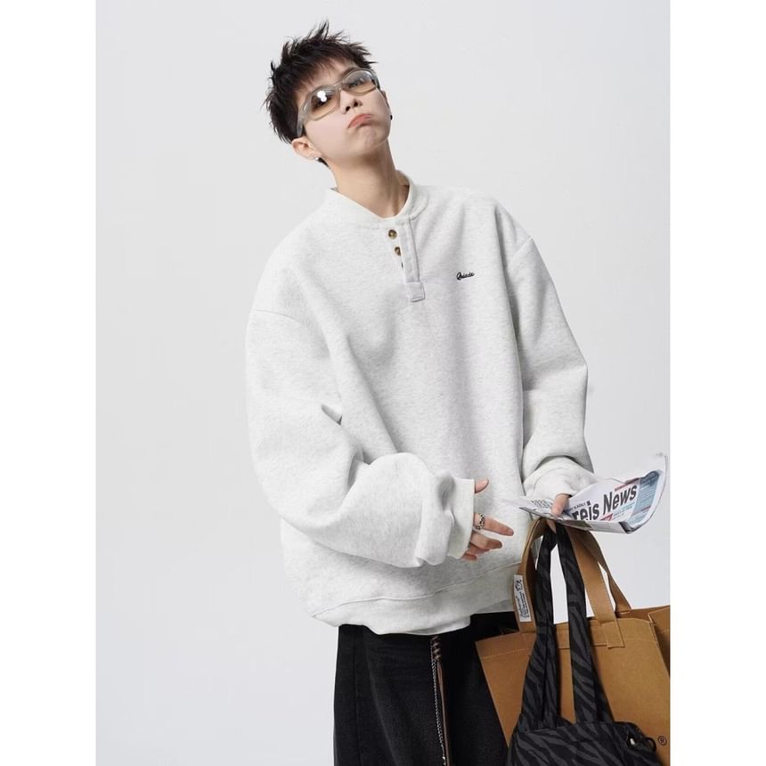 Ateso - Henley Letter Geborduurd Sweatshirt
