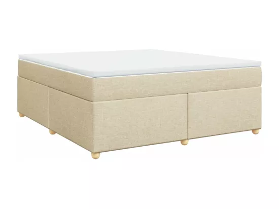 Sommier à lattes de lit avec matelas Crème 180x200 cm Tissu