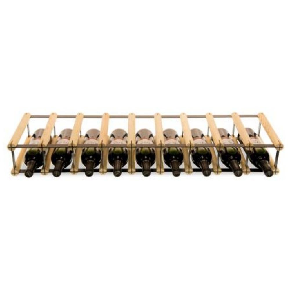 PROREGAL Modulair Wijnrek Vinotega Mod Metaal HxBxD 12,5 x 92,5 x 24,5 cm 9 x 1 Flessen Massief Dennenhout Natuurlijk