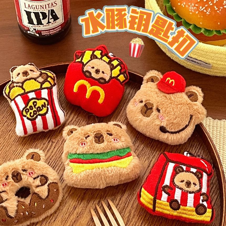 Bohod - Capybara Fast Food Pluche Tashanger Sleutelhanger (Verschillende Ontwerpen)