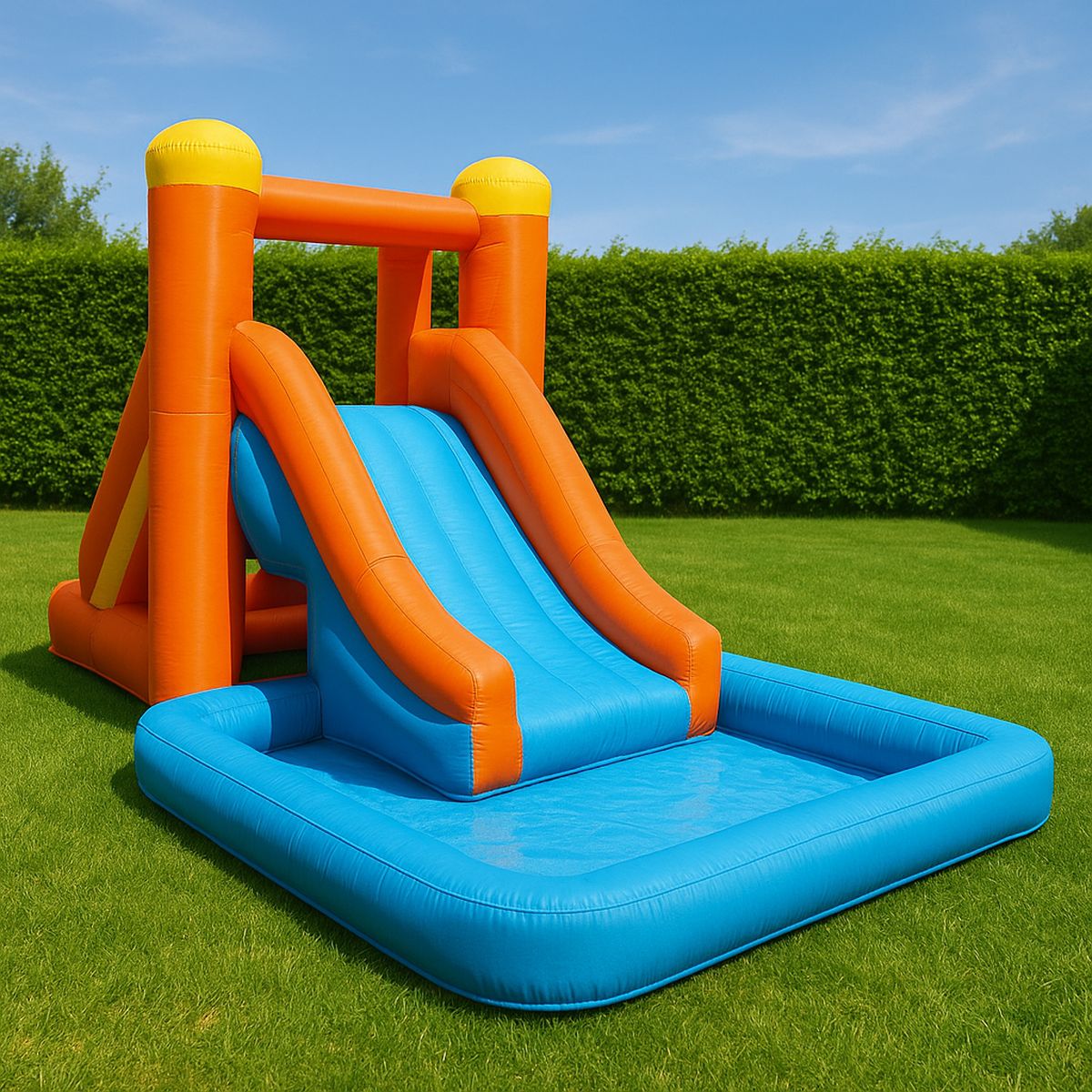Aufblasbare Wasserrutsche PVC Orange/Blau 280 x 210 x 180 cm