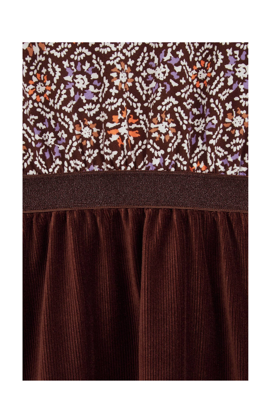 WE Fashion jurk met all over print bruin/multicolor