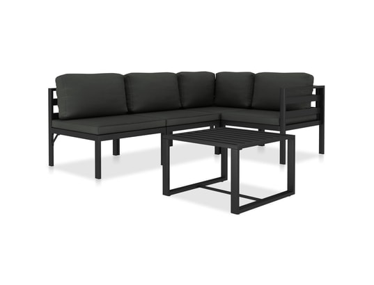 LES TENDANCES - Salon extérieur Salon de jardin-gris-4 places-70x70x64.5-251011