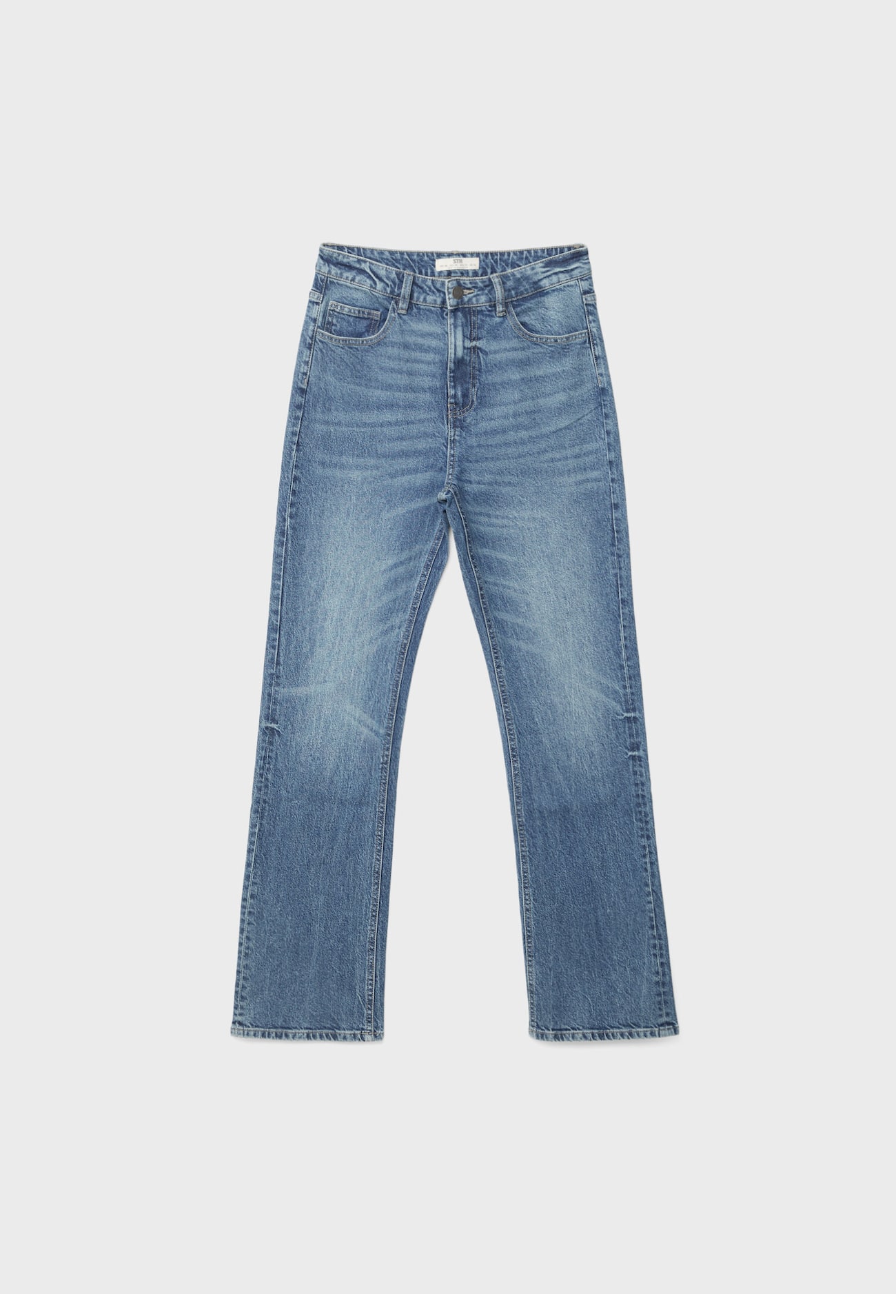 calça jeans reta e confortável