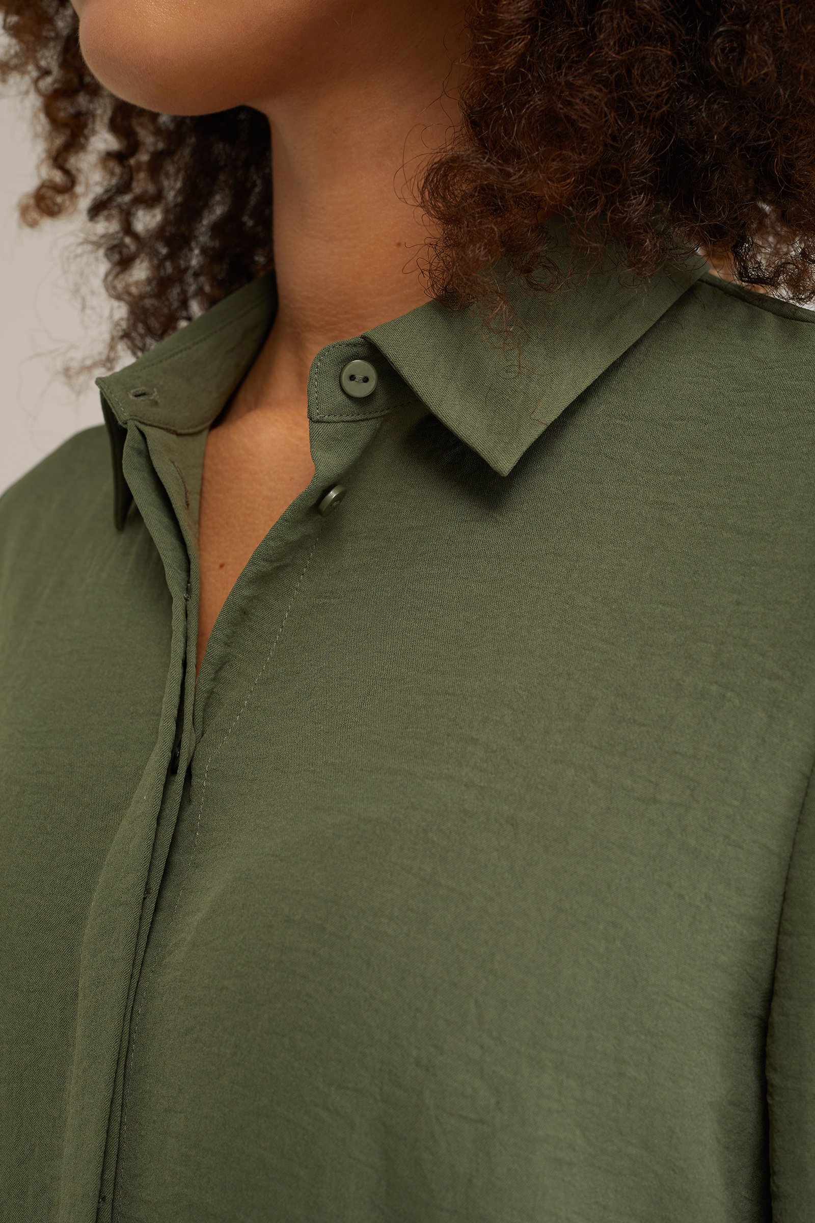 blouse met fijne structuur WE Fashion Olijfgroen