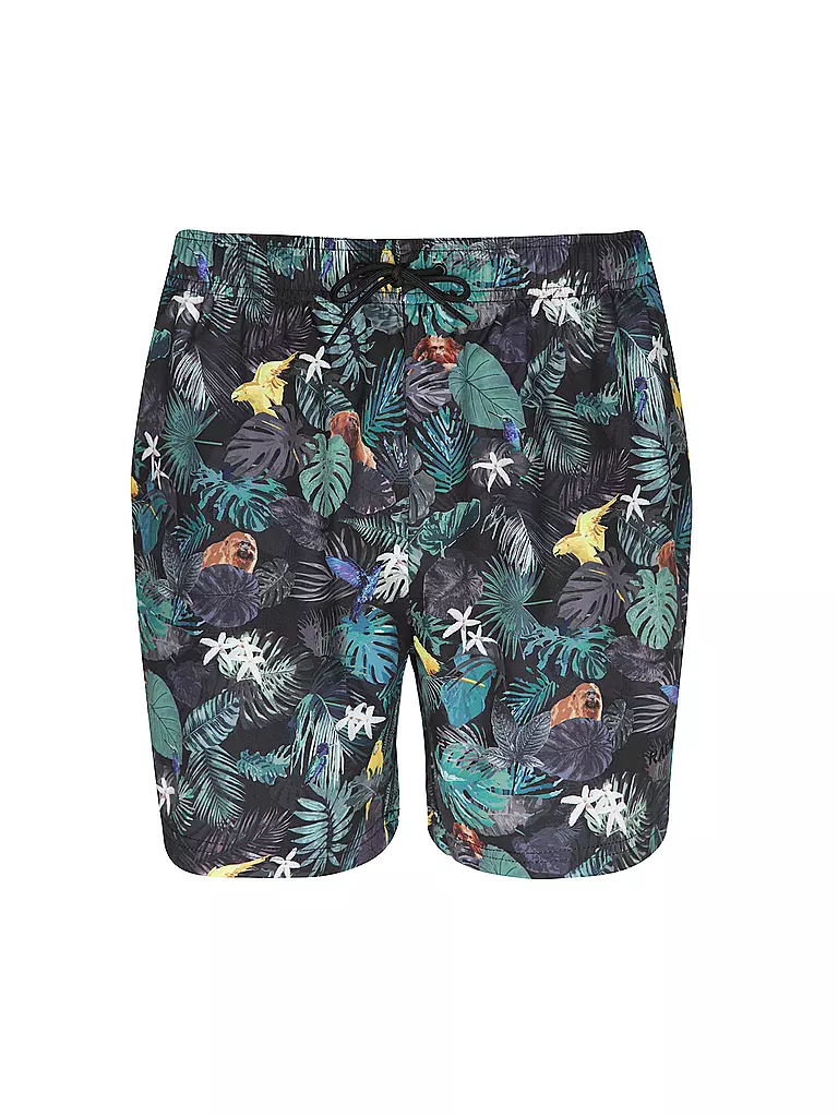 RAGWEAR Badeshorts STANNIS PRINT schwarz