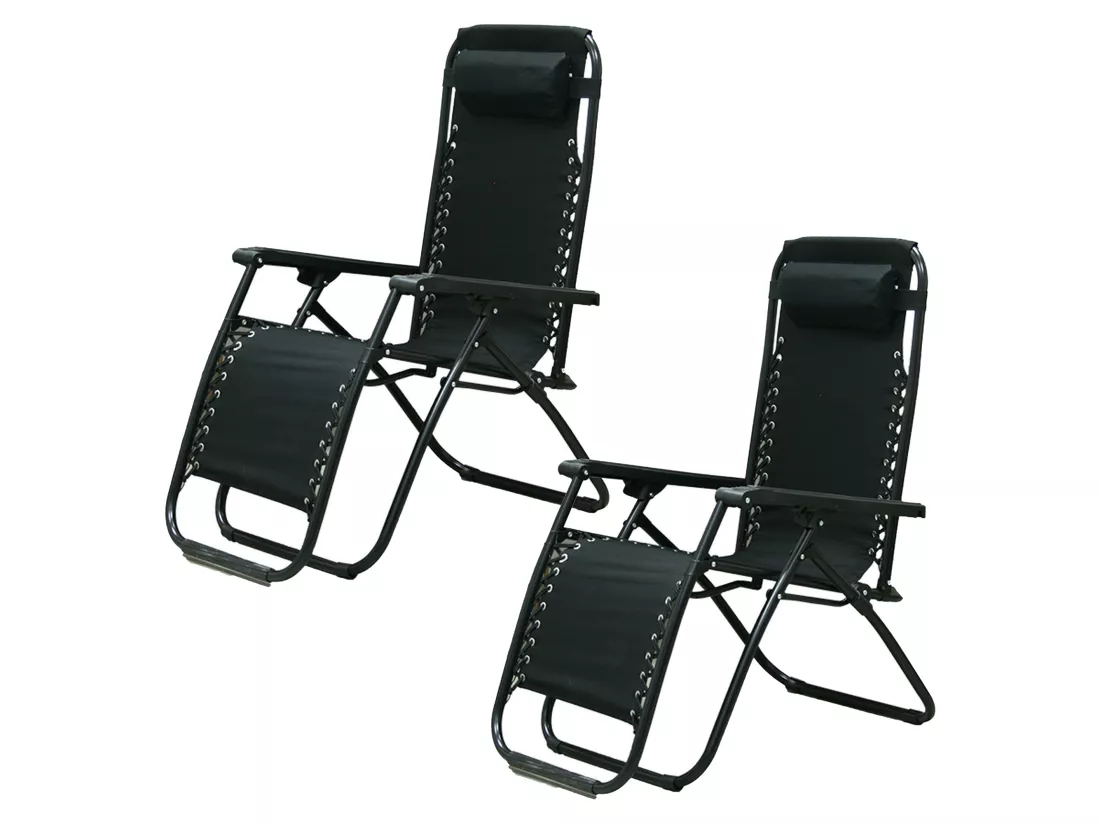 Lot de 2 chaises longues Gravity 0, pieds 25 mm 90*65*110cm