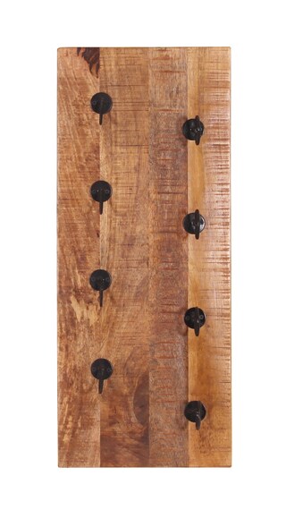 Wand-Weinregal 33 x 80 cm Mangoholz natur/antikschwarz