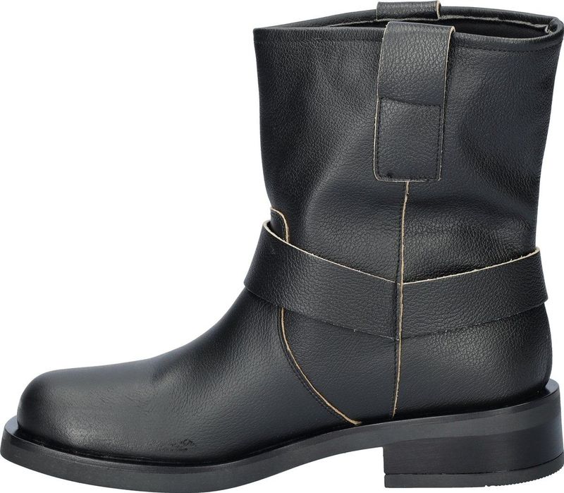 Nelson - Dames Biker Boot - Zwart - Leer - Rubberen Zool - Western-Style