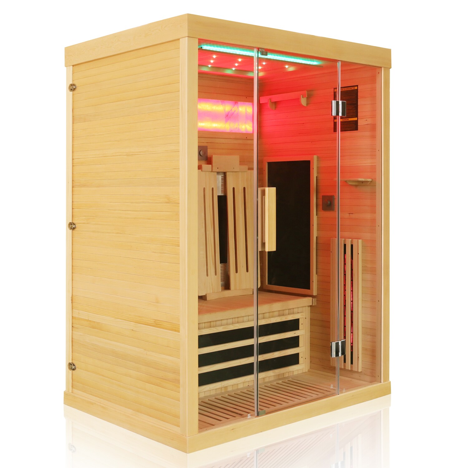 Dewello® Infrarotkabine Infrarotsauna SALTCOATS 135cm x 105cm inkl. 4 Vollspektrumstrahler, 4 Karbonstrahler, 2 Personen