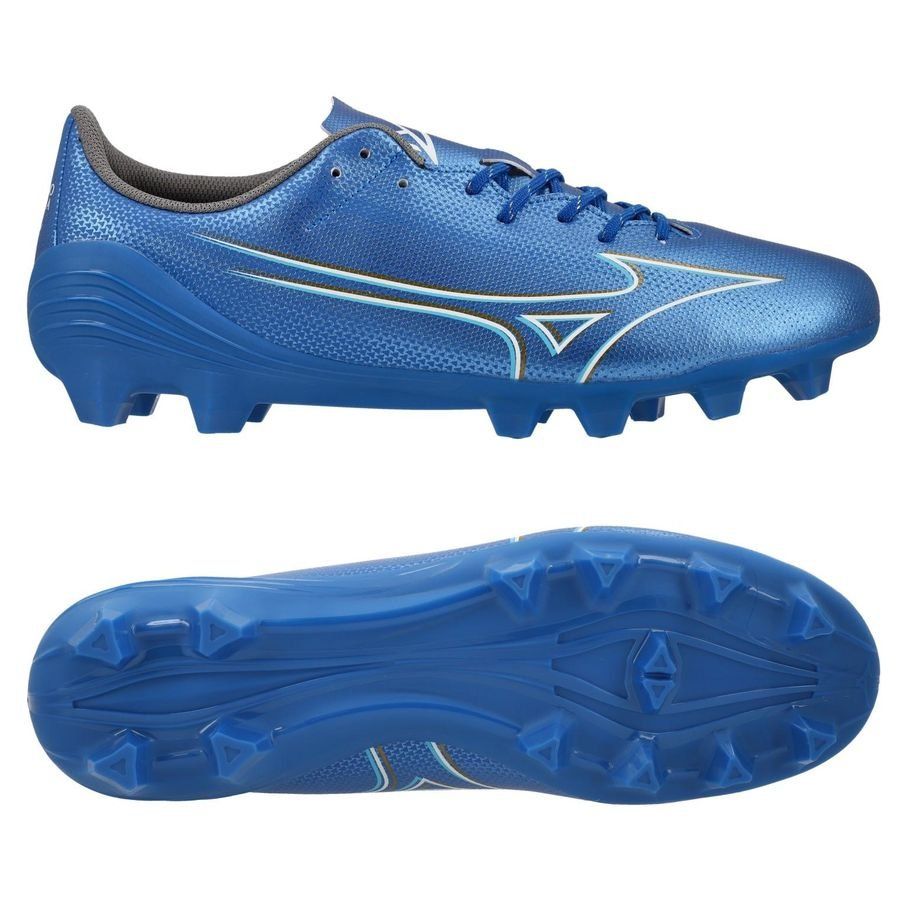 Mizuno Alpha Select FG/AG Mugen - Bleu/Blanc/Doré