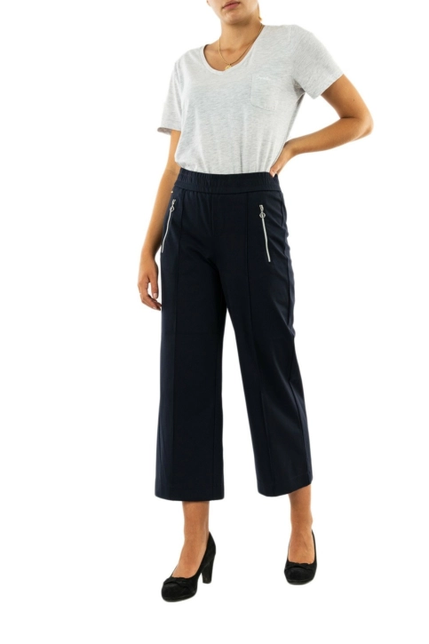 pantalons street one ltd qr emee zip wide leg 11238 deep blue