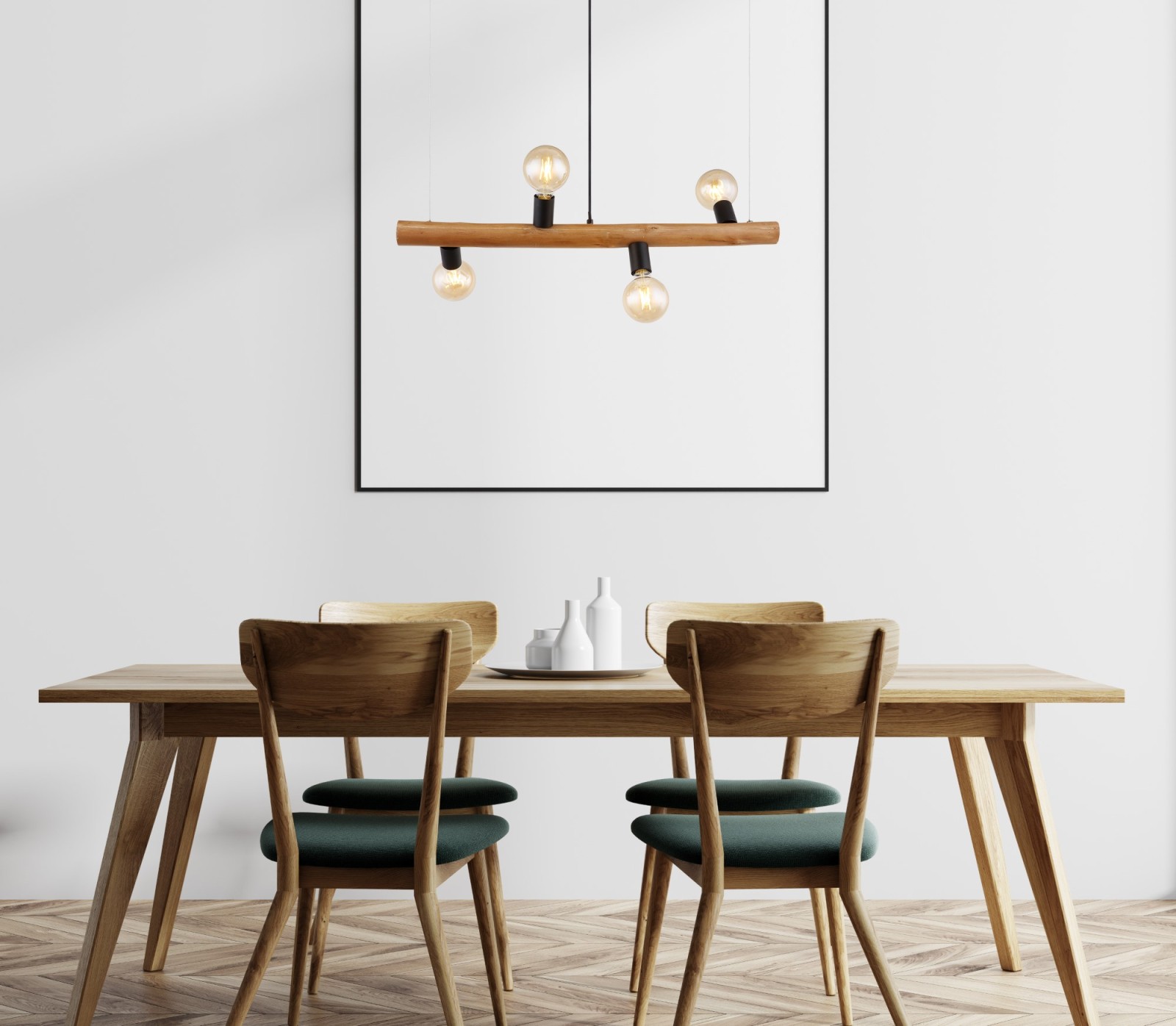 Hängeleuchte - schwarz-dunkelbraun - 150 cm