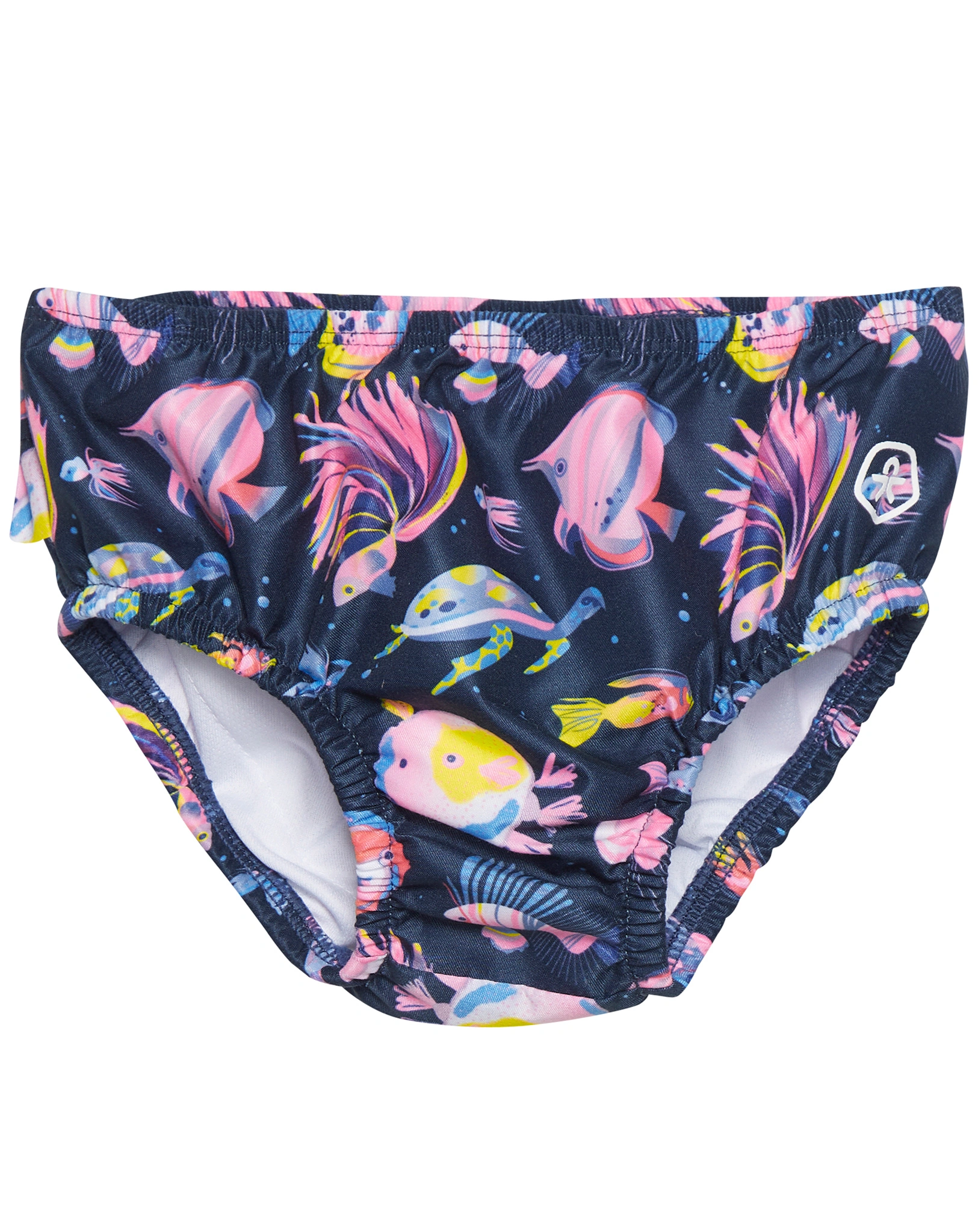 Windel-Badehose WASSERWELT mit Rüschen in diva pink