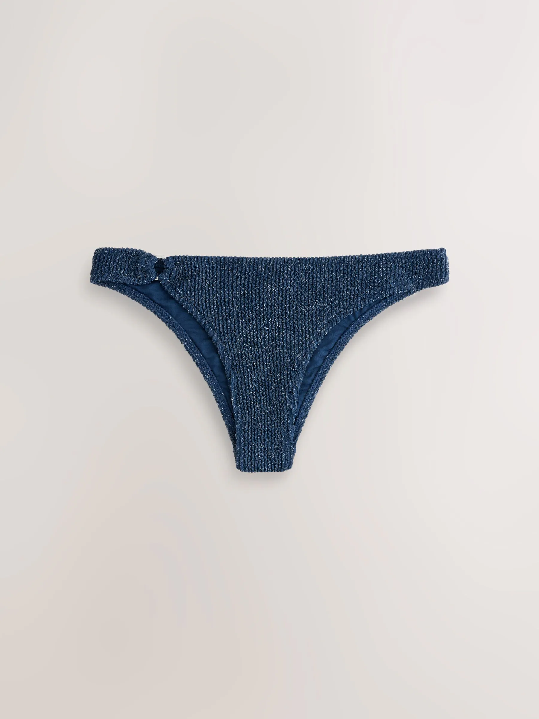 Navy Metallic Sparkle - Hoog opgesneden Braziliaans bikinibroekje
