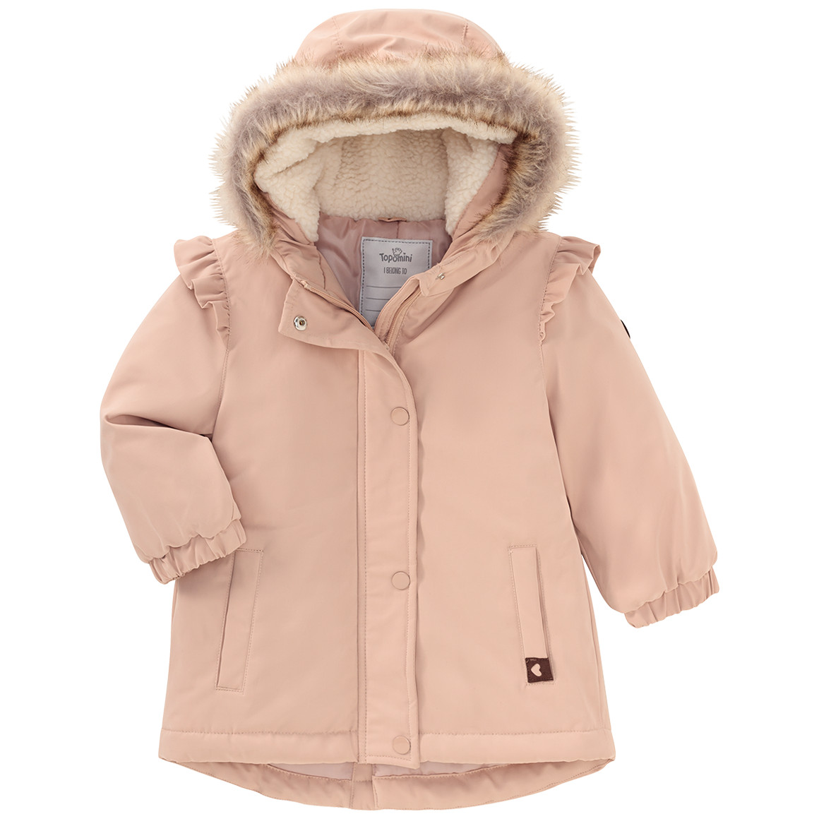 Topomini Baby Parka mit kuscheliger Kapuze altrosa