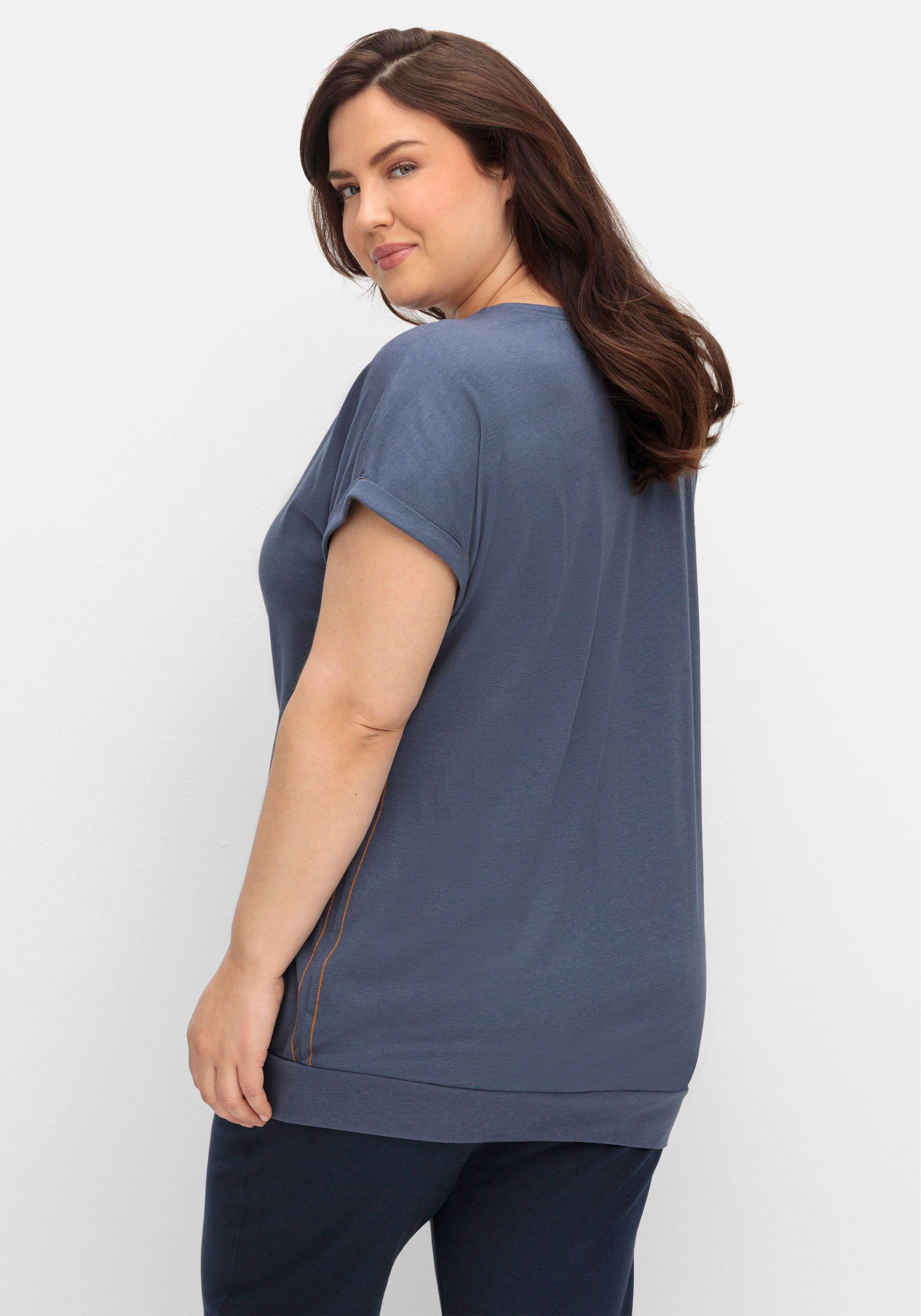 Oversized-Shirt mit elastischem Saumbund