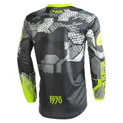 Maillot cross O'Neal ELEMENT - CAMO V.22 - GRAY NEON YELLOW 2023 - Gris / Jaune