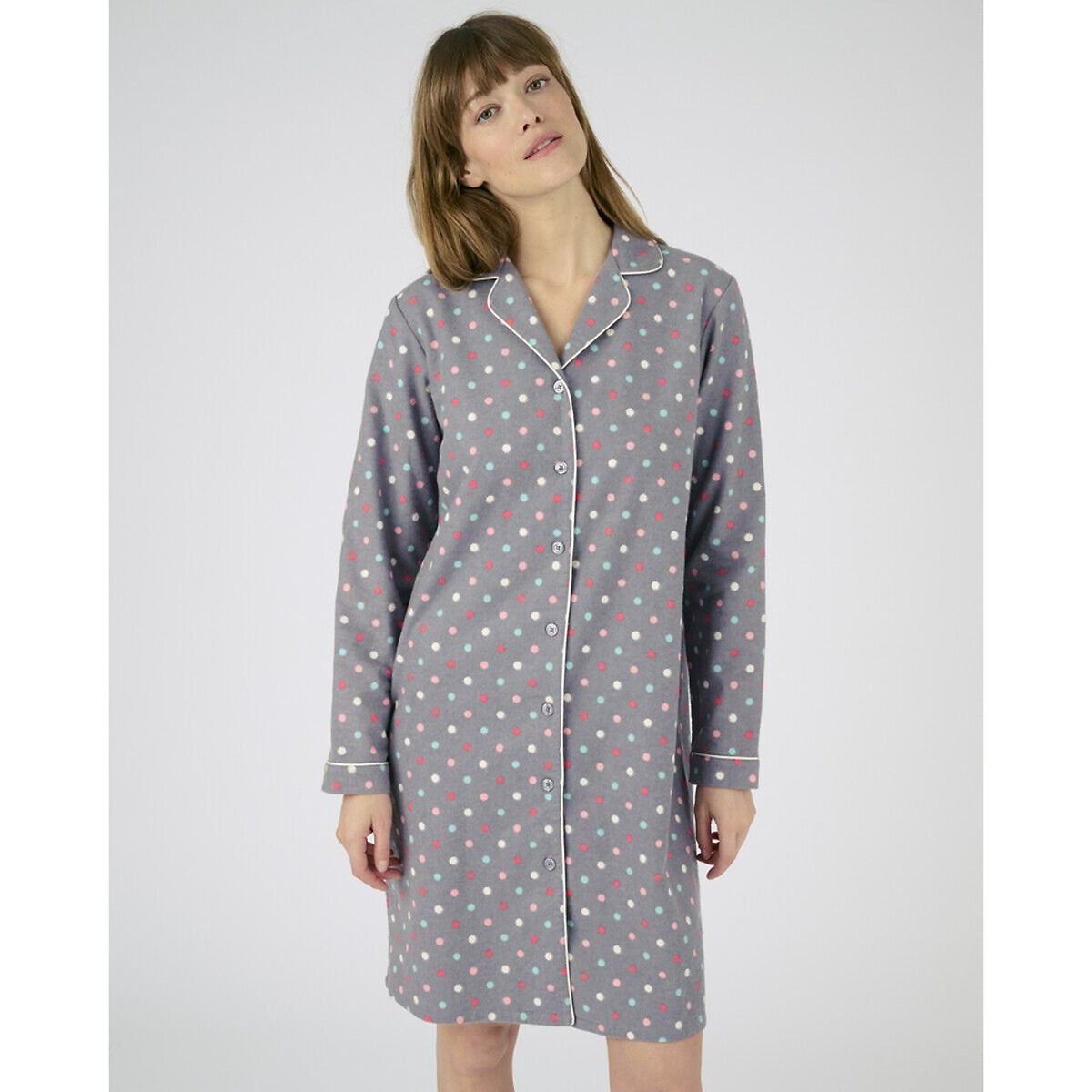Camisola de flanela de algodão DAMART com mangas compridas