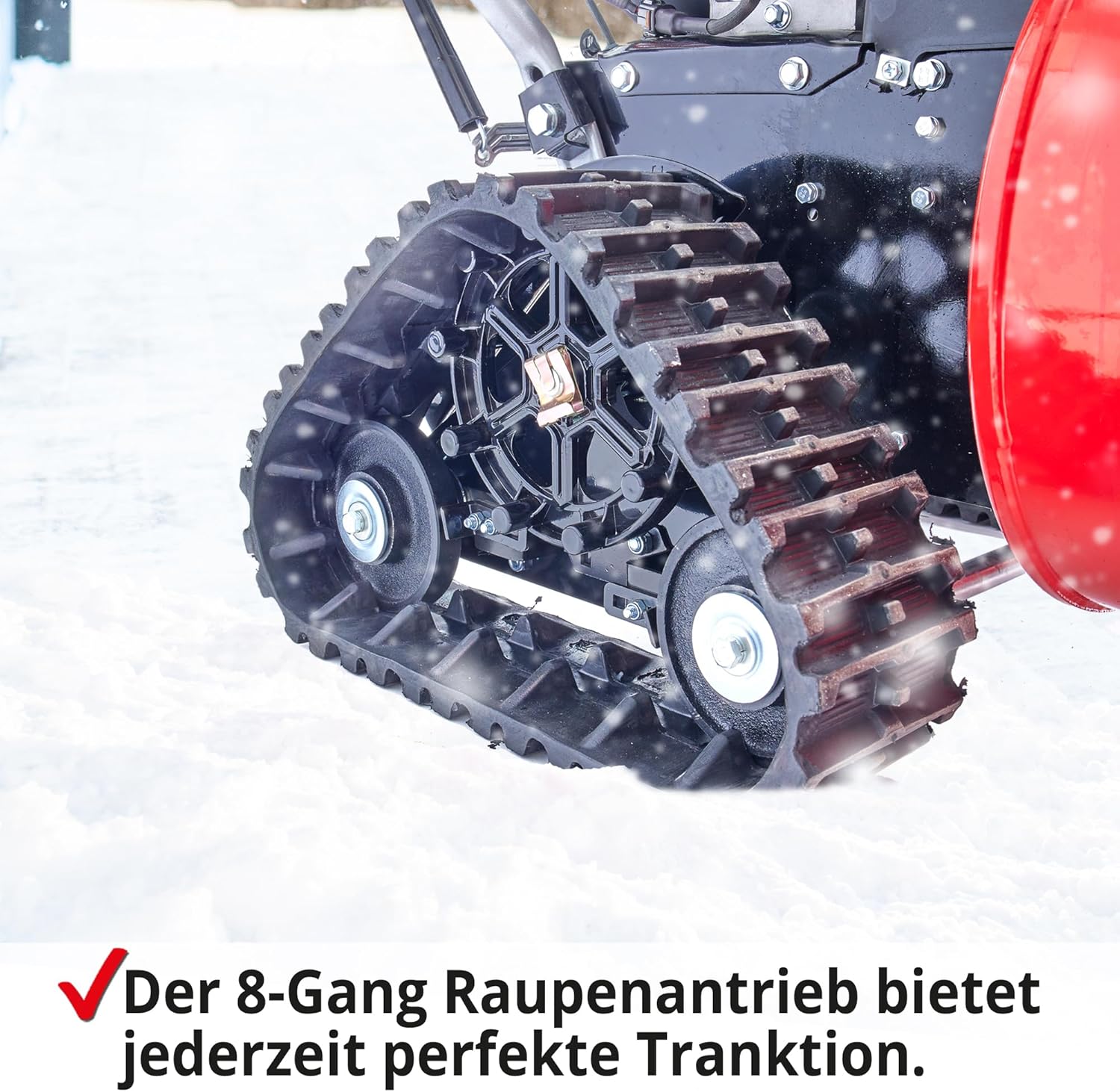 HECHT Starke Benzin Schneefräse – 66 cm Arbeitsbreite – 2-stufig – 54 cm Arbeitshöhe – 15 m Auswurfweite – mit E-Start, Raupenantrieb, 6-Vorwärts- & 2-Rückwärtsgänge, LED-Scheinwerfer, Griffheizung