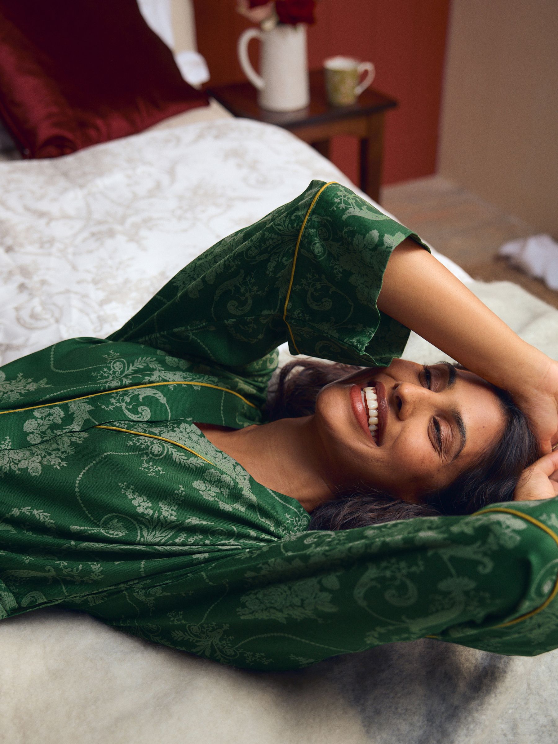 Smaragdgroen - Laura Ashley Josette badjas