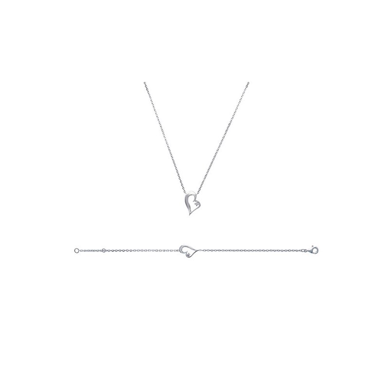 Collier Femme - Argent 925 - Oxyde de zirconium - Longueur : 45 cm