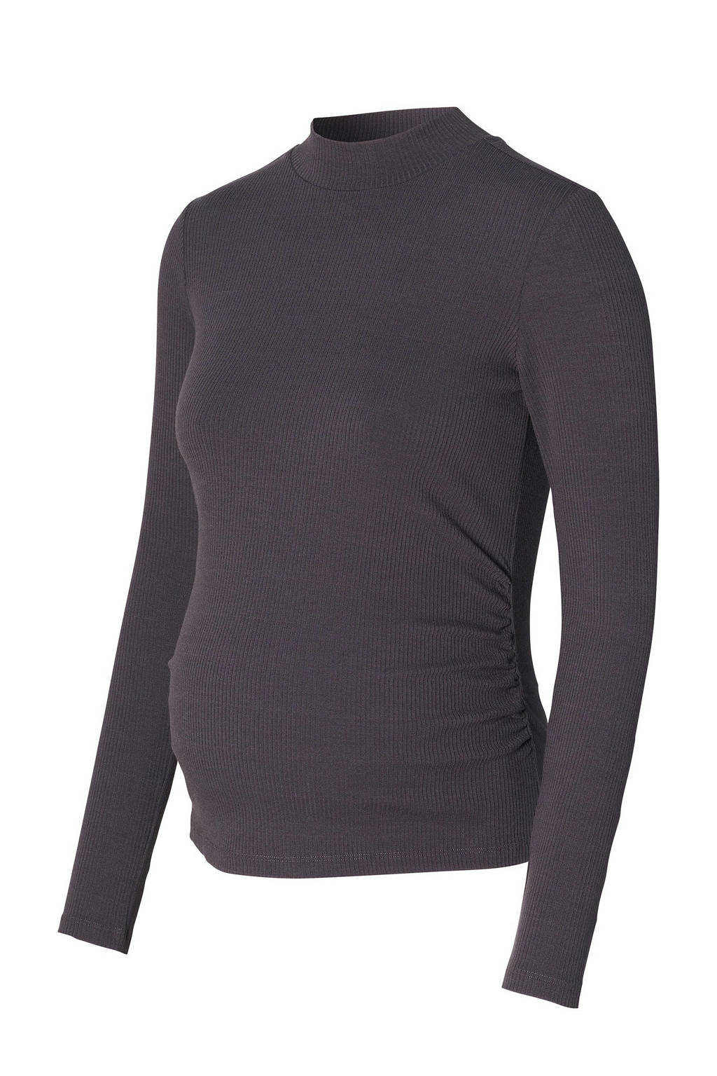 Noppies ribgebreide zwangerschapslongsleeve Sira grijs