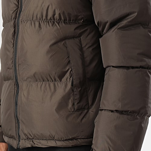 Doudoune Capuche Vert Kaki Noir