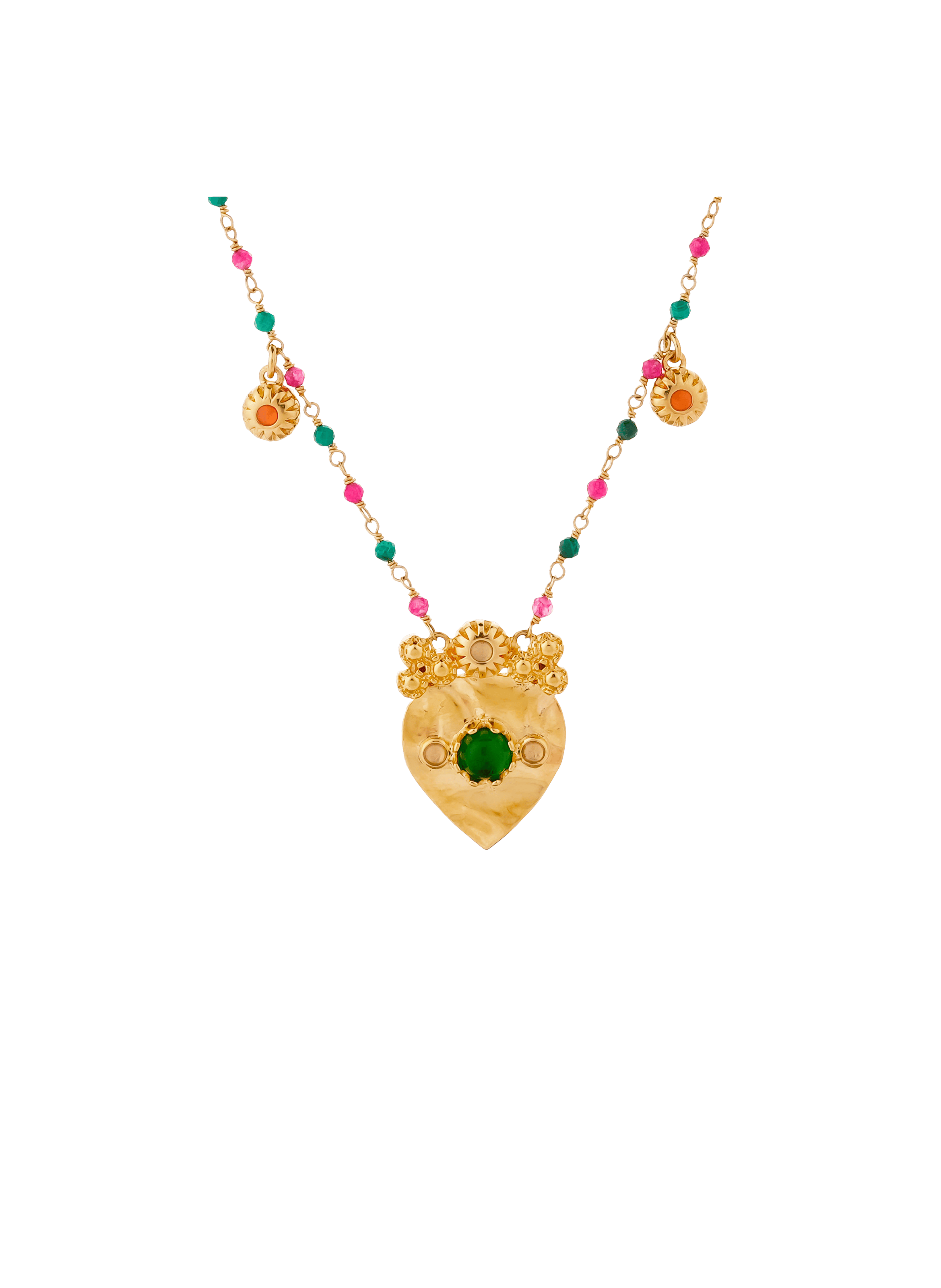 MARLA - Collier chaîne avec pendentif coeur en laiton | Doré