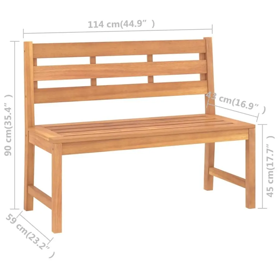 vidaXL - Tuinbank - Teakhout - 114 cm