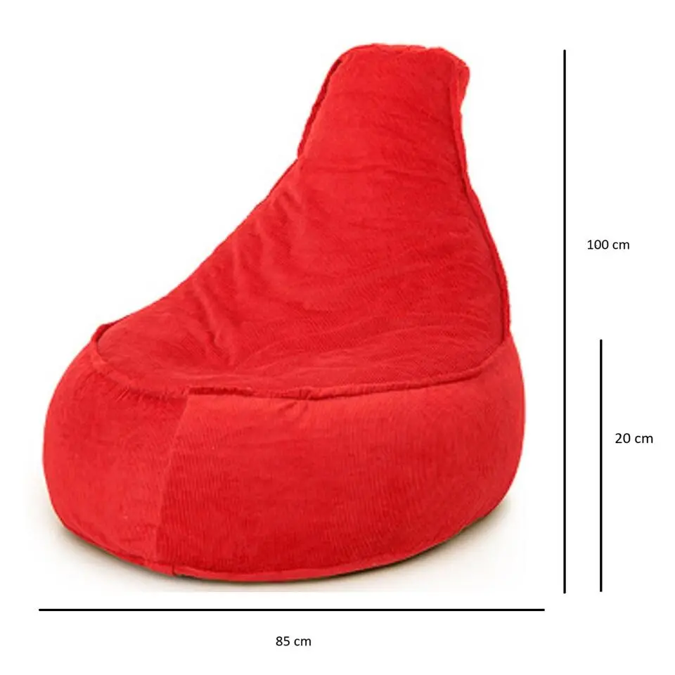 Parya Stoel Zitzak Ribstof Zitzakfauteuil Woonkamerzitzak Poef Rood