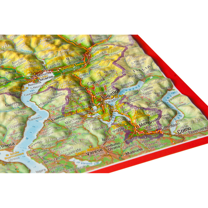Georelief 3D Reliefpostkarte Tessin