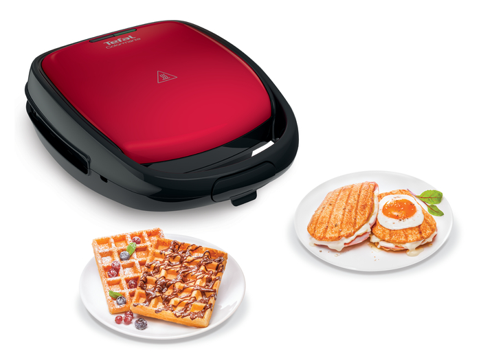Pack Web - Croque-gaufre Snack Time + 2 lots de plaques amovibles (grill/panini et pancakes)