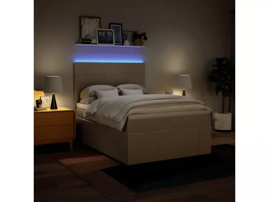 Sommier tapissier avec matelas Crème 160x200 cm Tissu